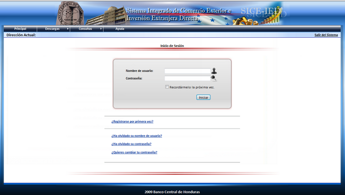 Pantalla de Acceso al Sistema